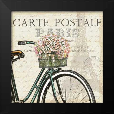 Paris Ride I Black Modern Wood Framed Art Print by Pela Studio