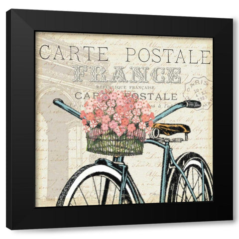 Paris Ride II Black Modern Wood Framed Art Print with Double Matting by Pela Studio