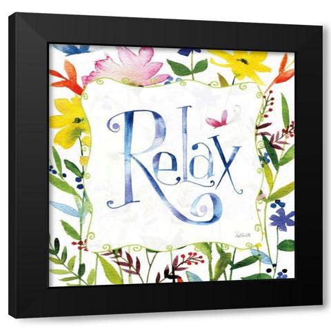 Relax Black Modern Wood Framed Art Print by Tavoletti, Anne