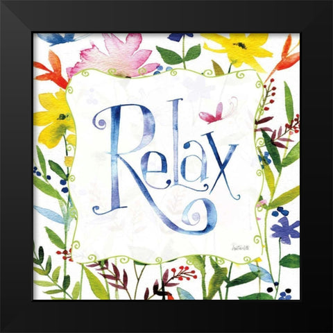 Relax Black Modern Wood Framed Art Print by Tavoletti, Anne