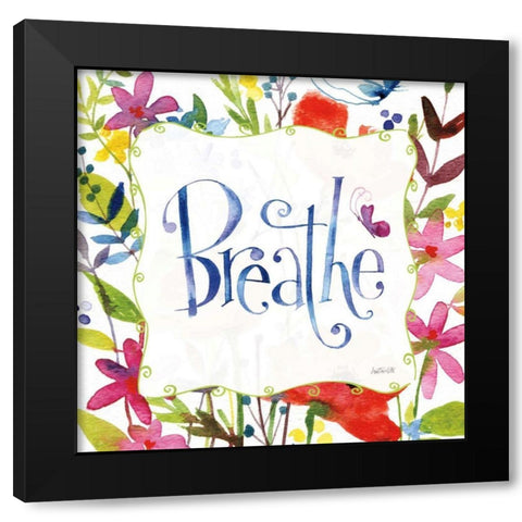 Breathe Black Modern Wood Framed Art Print by Tavoletti, Anne