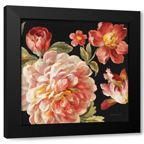 Mixed Floral IV Crop I Black Modern Wood Framed Art Print with Double Matting by Nai, Danhui