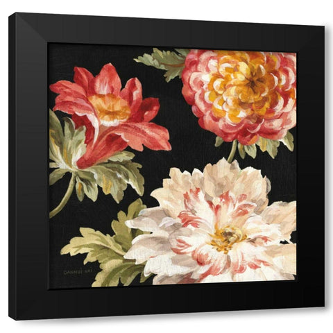 Mixed Floral IV Crop II Black Modern Wood Framed Art Print with Double Matting by Nai, Danhui