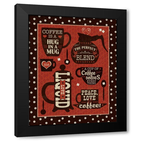 Coffee Talk II  Black Modern Wood Framed Art Print with Double Matting by Pela Studio
