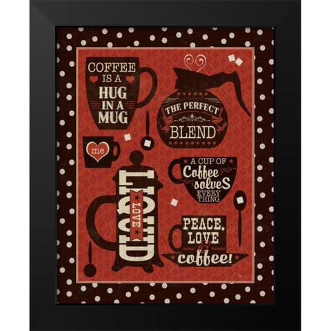 Coffee Talk II  Black Modern Wood Framed Art Print by Pela Studio
