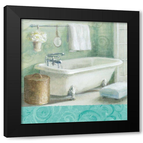 Refresh Bath Border I Black Modern Wood Framed Art Print with Double Matting by Nai, Danhui