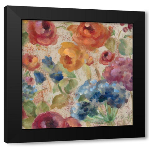 April Rain Flowers III Black Modern Wood Framed Art Print with Double Matting by Vassileva, Silvia
