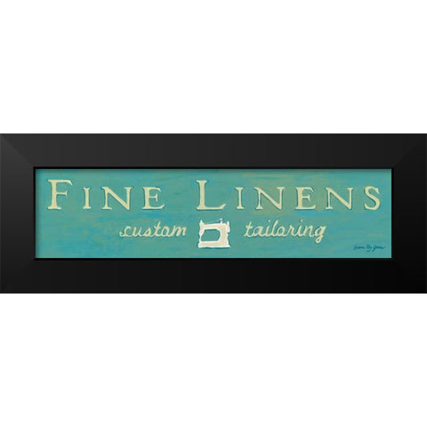 Fine Linens Turquoise Black Modern Wood Framed Art Print by Glass, Susan Eby