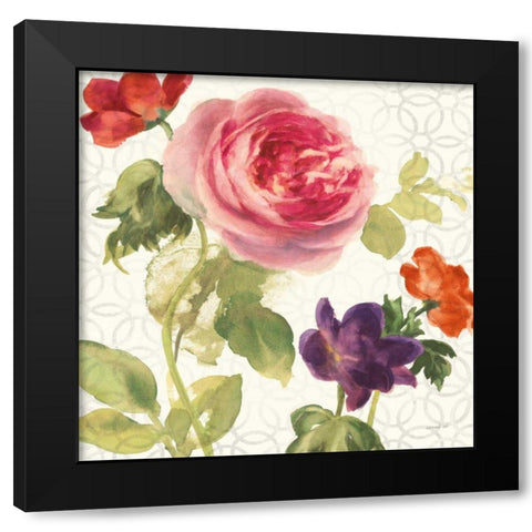 Watercolor Floral IV Black Modern Wood Framed Art Print with Double Matting by Nai, Danhui