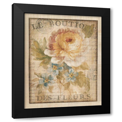 Parisian Flowers I Black Modern Wood Framed Art Print with Double Matting by Nai, Danhui