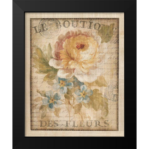 Parisian Flowers I Black Modern Wood Framed Art Print by Nai, Danhui