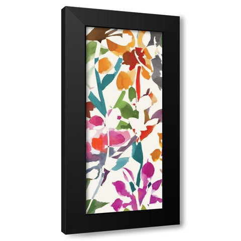 Pink Garden Panel I White Black Modern Wood Framed Art Print with Double Matting by Wild Apple Portfolio