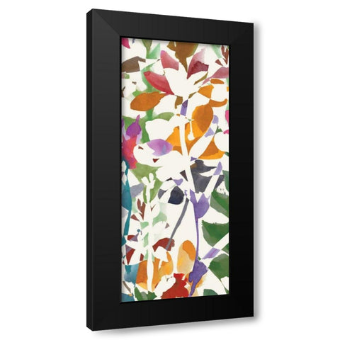 Pink Garden Panel II White Black Modern Wood Framed Art Print by Wild Apple Portfolio