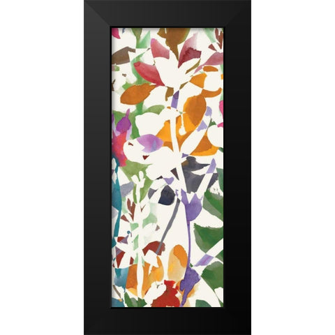 Pink Garden Panel II White Black Modern Wood Framed Art Print by Wild Apple Portfolio