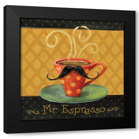 Cafe Moustache III Square Black Modern Wood Framed Art Print with Double Matting by Audit, Lisa