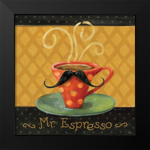 Cafe Moustache III Square Black Modern Wood Framed Art Print by Audit, Lisa