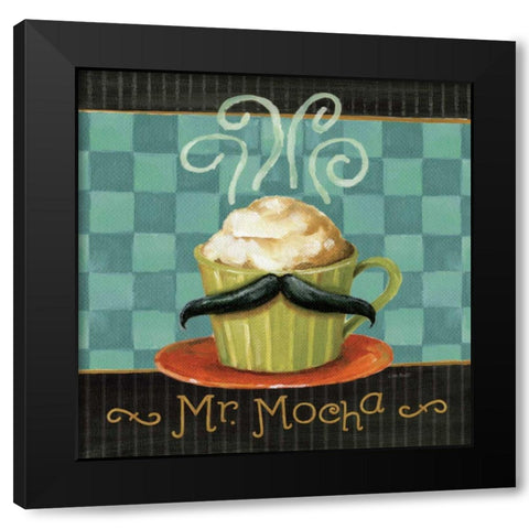 Cafe Moustache V Square Black Modern Wood Framed Art Print with Double Matting by Audit, Lisa