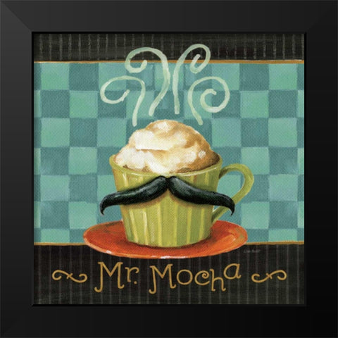Cafe Moustache V Square Black Modern Wood Framed Art Print by Audit, Lisa