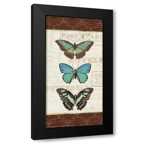 Papillons I Black Modern Wood Framed Art Print by Pela Studio