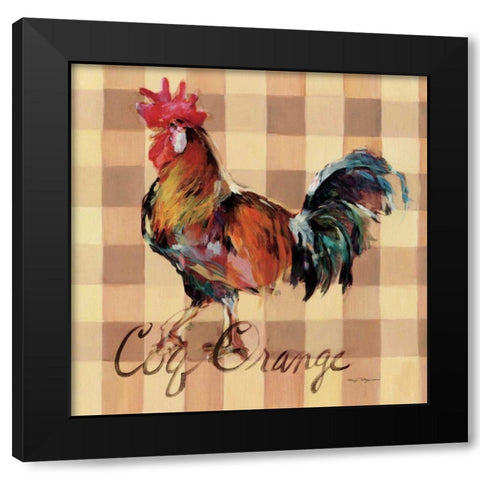 Coq Orange Black Modern Wood Framed Art Print by Hageman, Marilyn