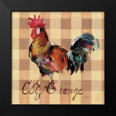 Coq Orange Black Modern Wood Framed Art Print by Hageman, Marilyn