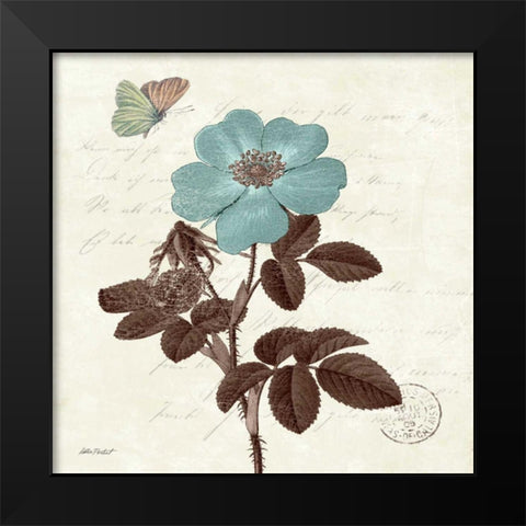 Touch of Blue II Black Modern Wood Framed Art Print by Pertiet, Katie