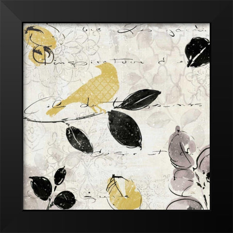 Plume and Motif I Black Modern Wood Framed Art Print by ERR, Pela