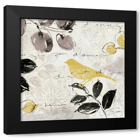 Plume and Motif II Black Modern Wood Framed Art Print by ERR, Pela