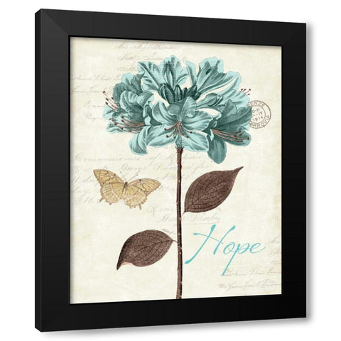 Slated Blue II Black Modern Wood Framed Art Print with Double Matting by Pertiet, Katie
