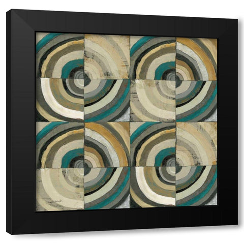 The Center II Abstract Turquoise Black Modern Wood Framed Art Print by Warrick, Cheryl