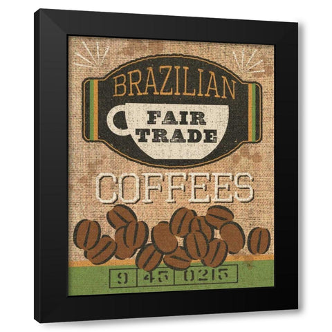 Coffee Sack IV Black Modern Wood Framed Art Print by Pela Studio