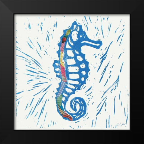 Sea Creature Sea Horse Color Black Modern Wood Framed Art Print by Prahl, Courtney