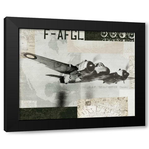 Wings Collage III Black Modern Wood Framed Art Print by Wild Apple Portfolio