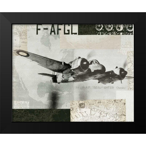 Wings Collage III Black Modern Wood Framed Art Print by Wild Apple Portfolio