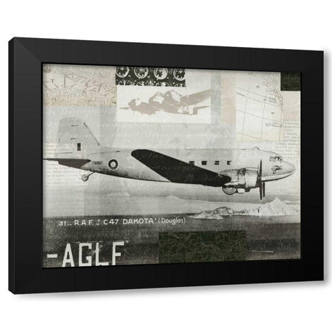 Wings Collage IV Black Modern Wood Framed Art Print by Wild Apple Portfolio