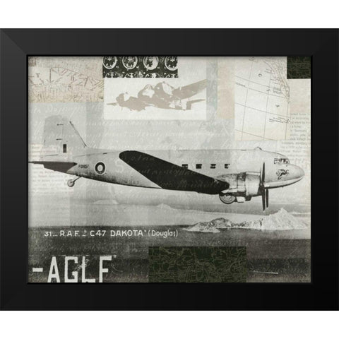 Wings Collage IV Black Modern Wood Framed Art Print by Wild Apple Portfolio