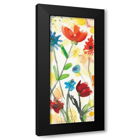 Sarahs Garden Panel I Black Modern Wood Framed Art Print by Warrick, Cheryl