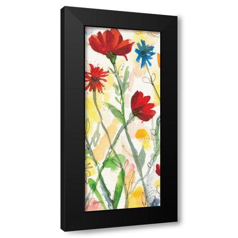 Sarahs Garden Panel II Black Modern Wood Framed Art Print with Double Matting by Warrick, Cheryl