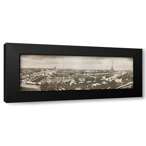Paris Panorama Black Modern Wood Framed Art Print by Wild Apple Portfolio
