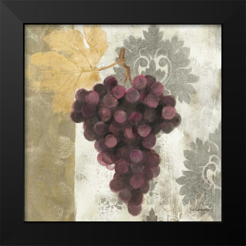 Acanthus and Paisley With Grapes  I Black Modern Wood Framed Art Print by Hristova, Albena