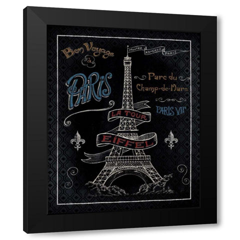 Travel to Paris I Black Modern Wood Framed Art Print by Brissonnet, Daphne