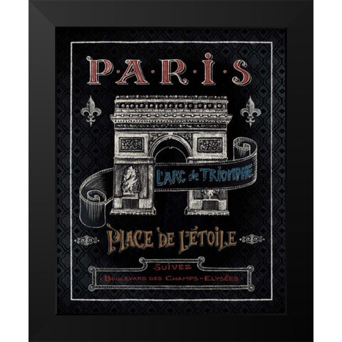 Travel to Paris II Black Modern Wood Framed Art Print by Brissonnet, Daphne