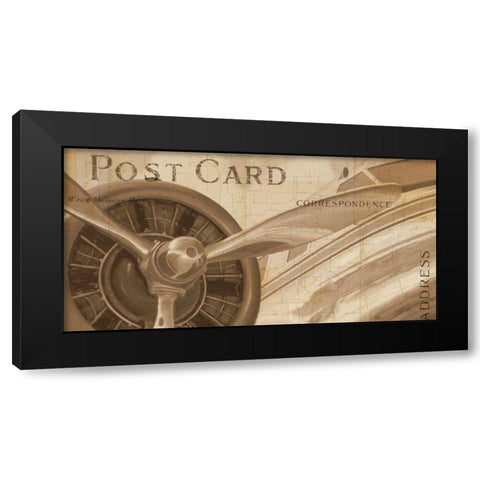 Travel by Air I Sepia Black Modern Wood Framed Art Print with Double Matting by Fabiano, Marco