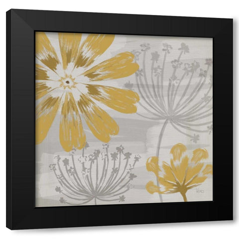 Flowers in the Wind I Black Modern Wood Framed Art Print with Double Matting by Charron, Veronique
