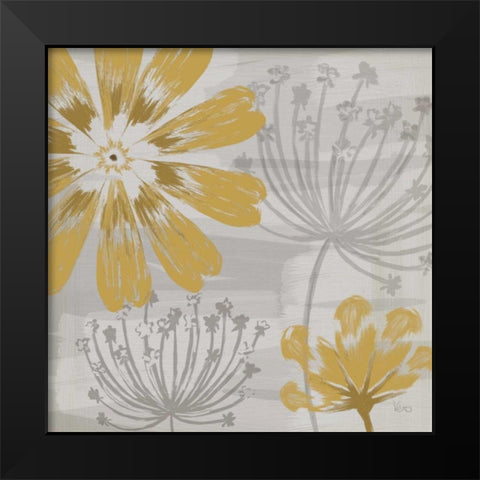 Flowers in the Wind I Black Modern Wood Framed Art Print by Charron, Veronique