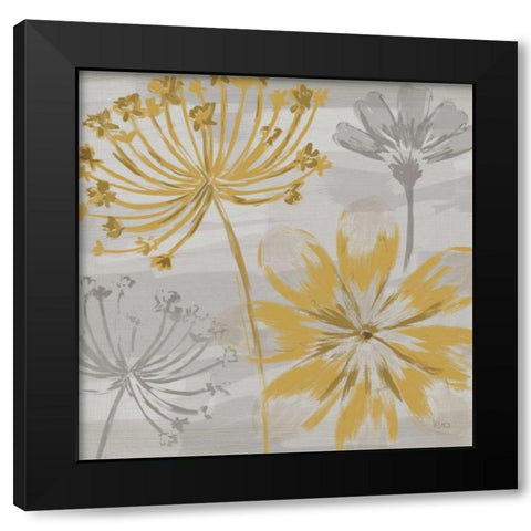 Flowers in the Wind II Black Modern Wood Framed Art Print with Double Matting by Charron, Veronique