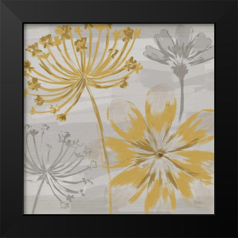 Flowers in the Wind II Black Modern Wood Framed Art Print by Charron, Veronique