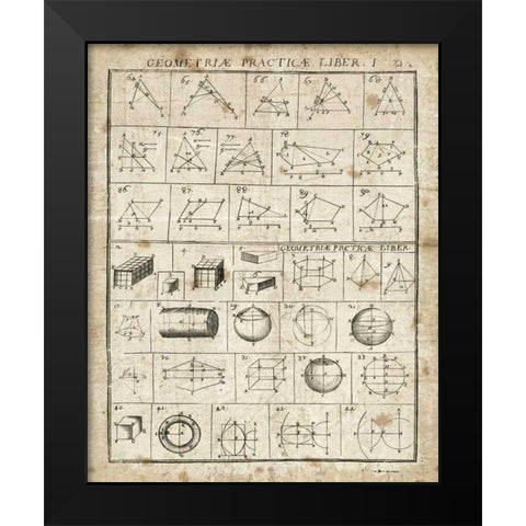 Geometric Chart I Black Modern Wood Framed Art Print by Wild Apple Portfolio