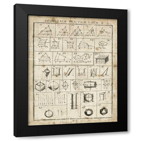 Geometric Chart II Black Modern Wood Framed Art Print with Double Matting by Wild Apple Portfolio