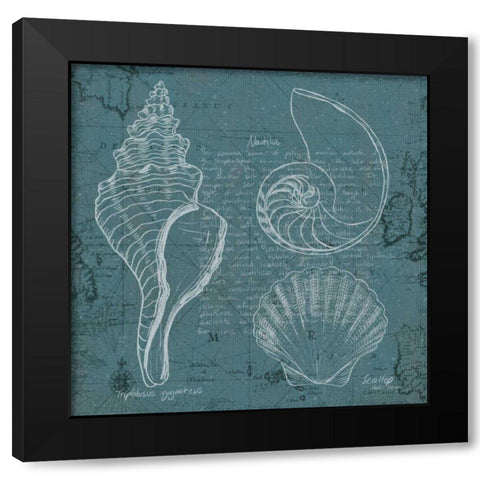 Coastal Blueprint I Black Modern Wood Framed Art Print by Fabiano, Marco